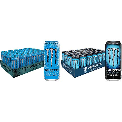 Monster Energy Ultra Blue Sugar Free Energy Drink - 16oz (24 Pack) | Zero Sugar, Low Calorie, Great Taste | Perfect for Workouts, Gaming & Late-Night Study Sessions