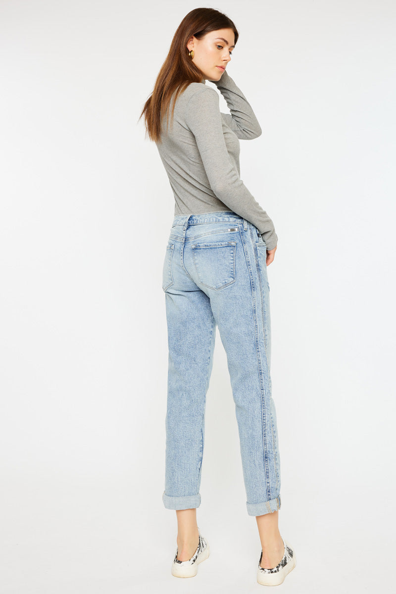 Leonel Mid Rise Boyfriend Jeans for Women - Comfortable Stretch Denim Pants with Classic Fit | Perfect for Casual Wear, Weekend Outfits & Everyday Style