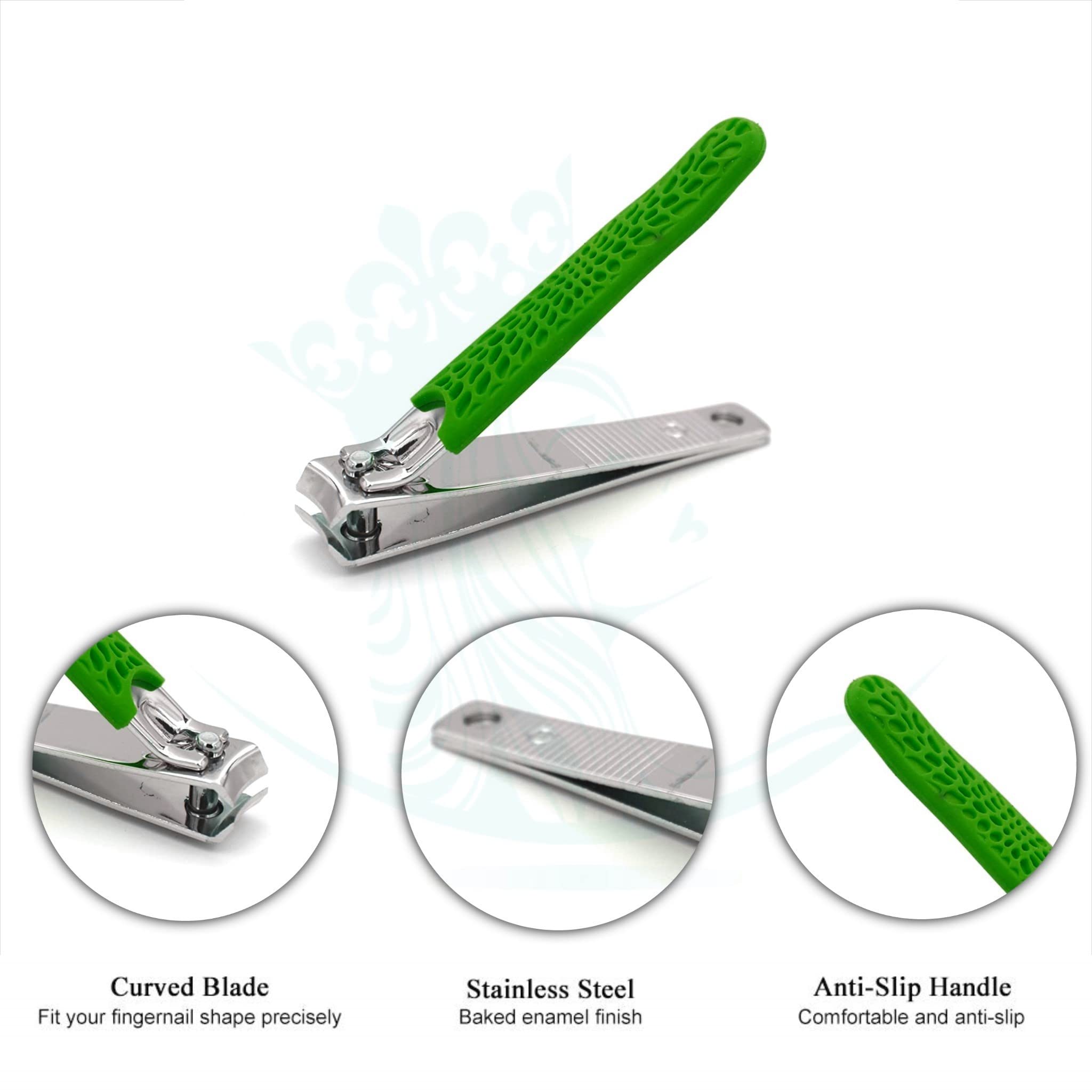Premium Stainless Steel Nail Clipper Set with Comfort Grip - Professional Manicure & Pedicure Kit for Men & Women - Sharp Nail Trimmer & File for Home, Travel, and Salon Use (Multiple Colors Available)
