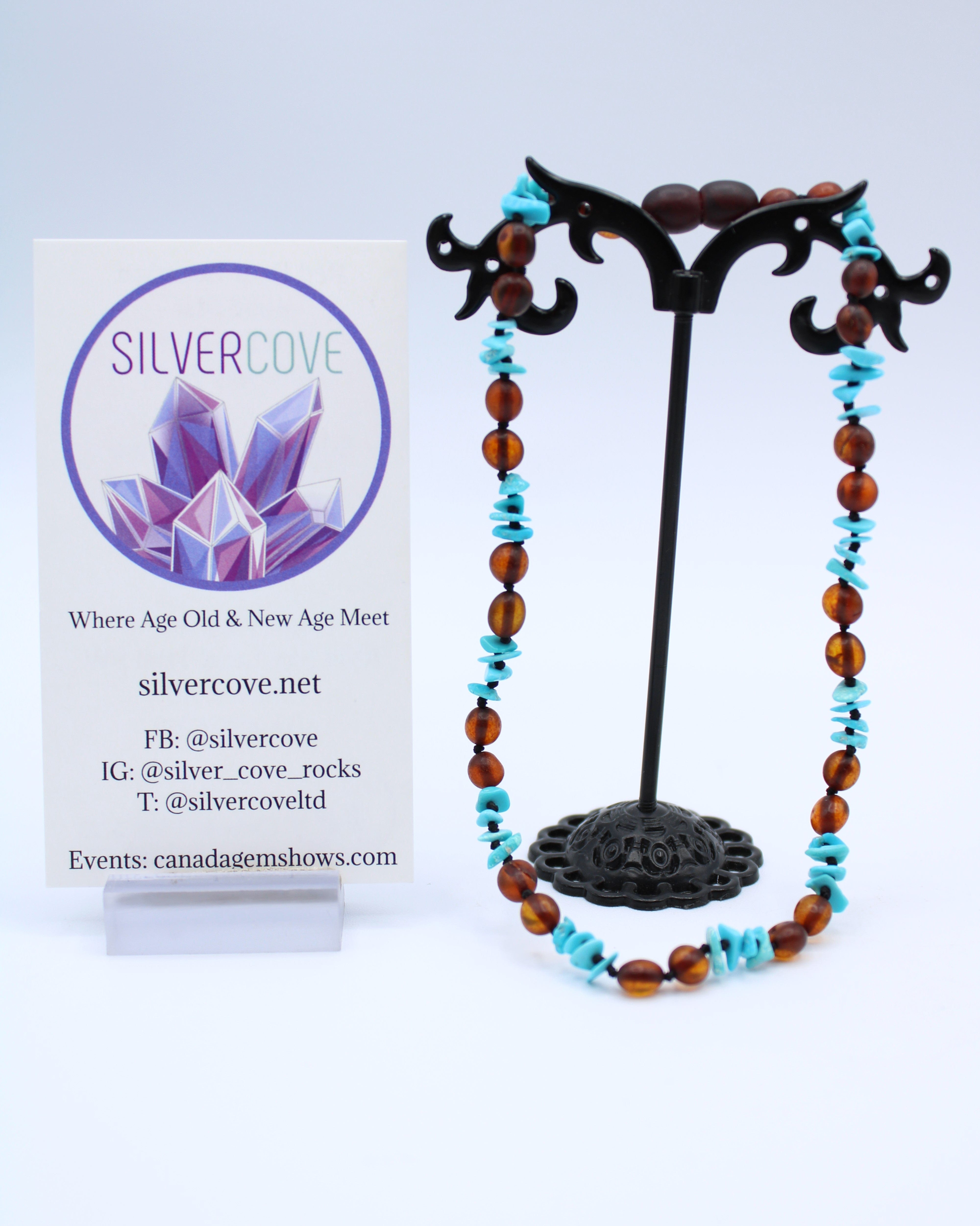 Natural Amber Teething Necklace for Babies - Safe & Soothing Teething Relief - Perfect for Infants & Toddlers - Stylish & Functional for Moms