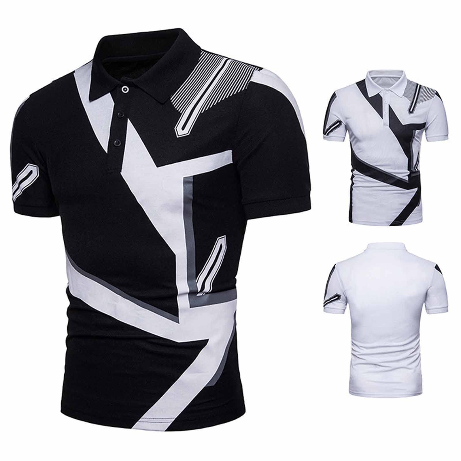 Men's Short Sleeve Dress Shirt - Classic Pullover Golf Tee with Print Design & Slim Fit for Work, Summer & Casual Wear | Office, Business, Wedding & Outdoor Activities