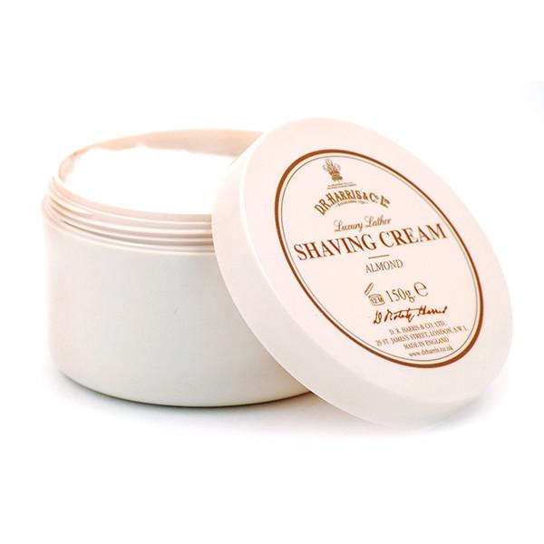 D.R. Harris Almond Luxury Shaving Cream Bowl 150g - Premium Lather for Smooth Shave - Perfect for Men's Grooming & Gift Sets