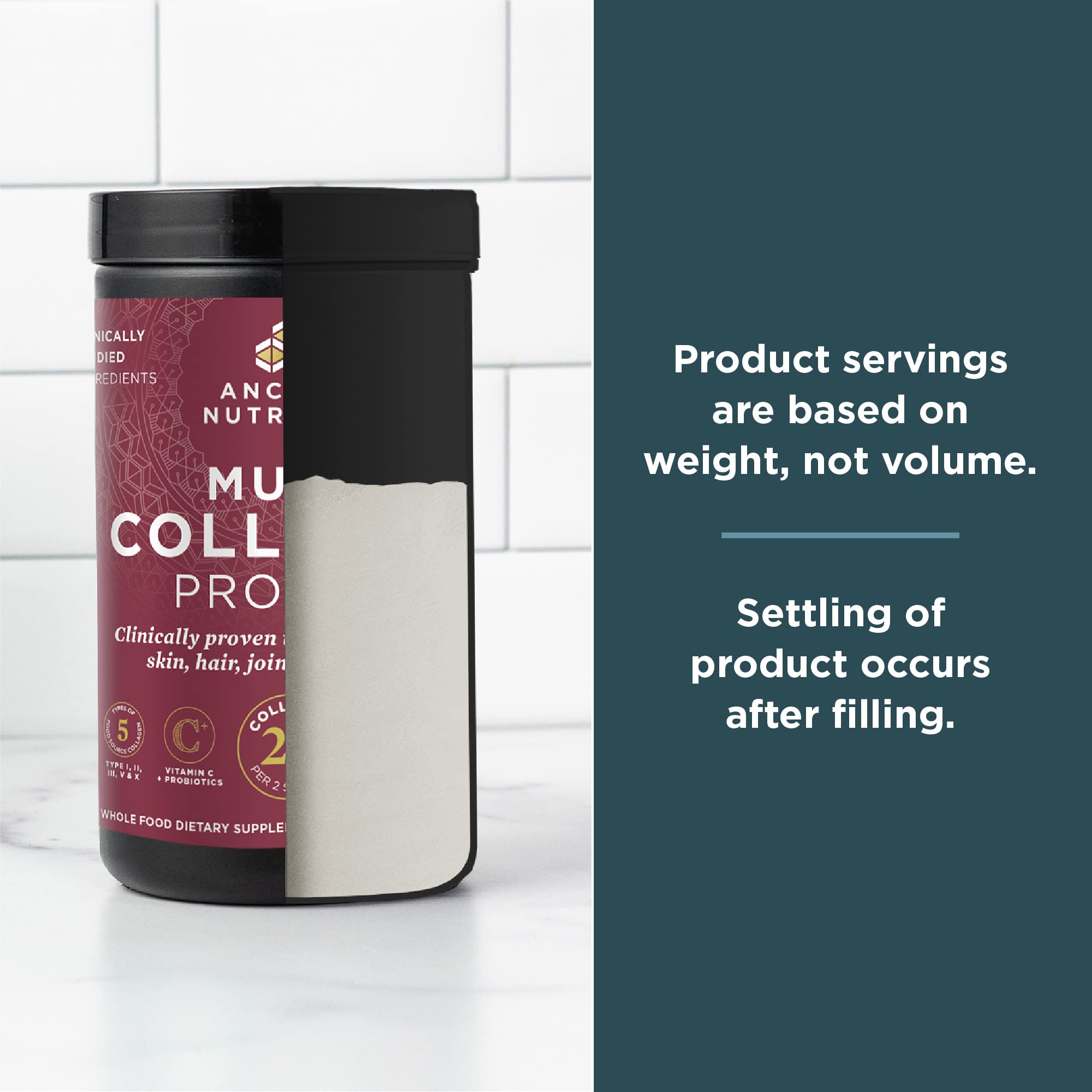 Ancient Nutrition Multi Collagen Peptides Powder - Hydrolyzed Collagen Protein with Probiotics & Vitamin C for Skin, Hair, Nails & Gut Health - Unflavored Collagen Supplement (16oz, 45 Servings) | Supports Joint Recovery & Anti-Aging for Active Lifestyles
