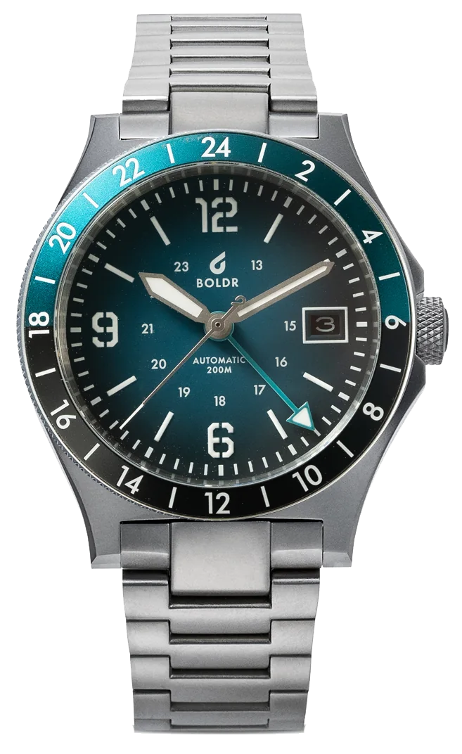 BOLDR Safari GMT Banff Automatic Watch - Stainless Steel GMT Diver for Men - Perfect for Travel, Adventure & Outdoor Activities