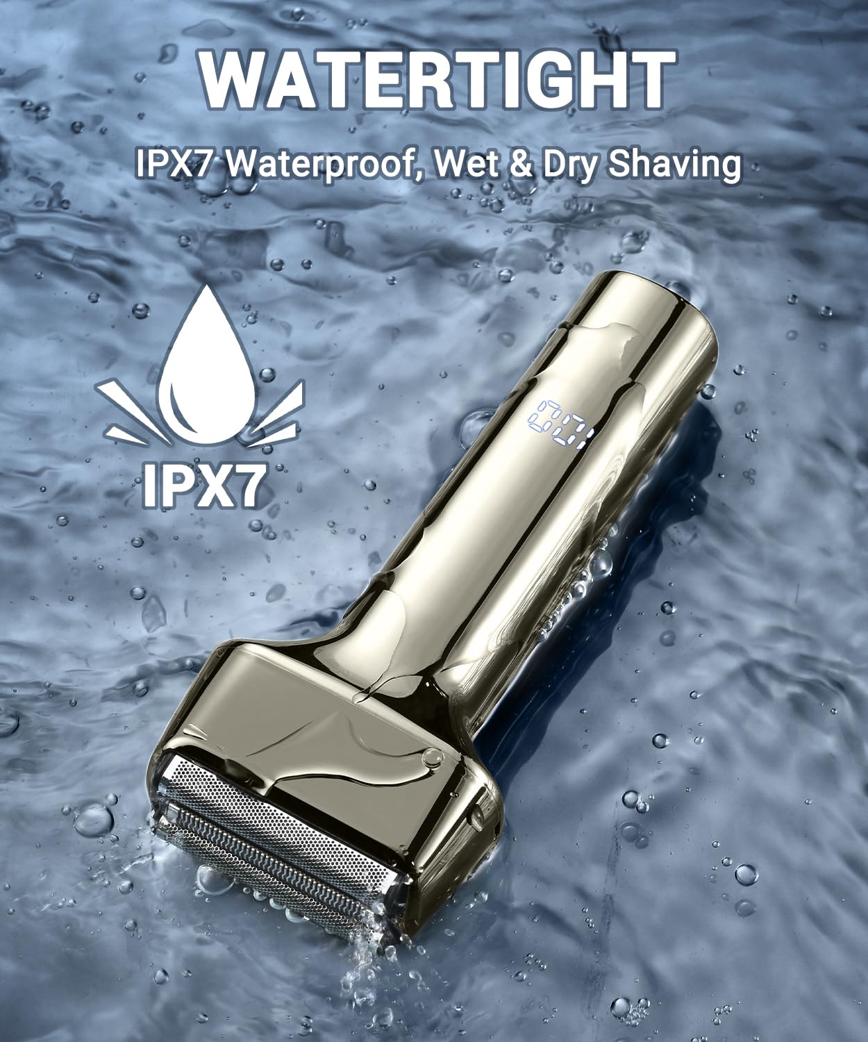 Reciprocating Electric Shaver for Men - USB-C Rechargeable Wet & Dry Shaving with Power Display - Best for Travel, Home & Gym Use - Smooth & Easy Shaving Experience