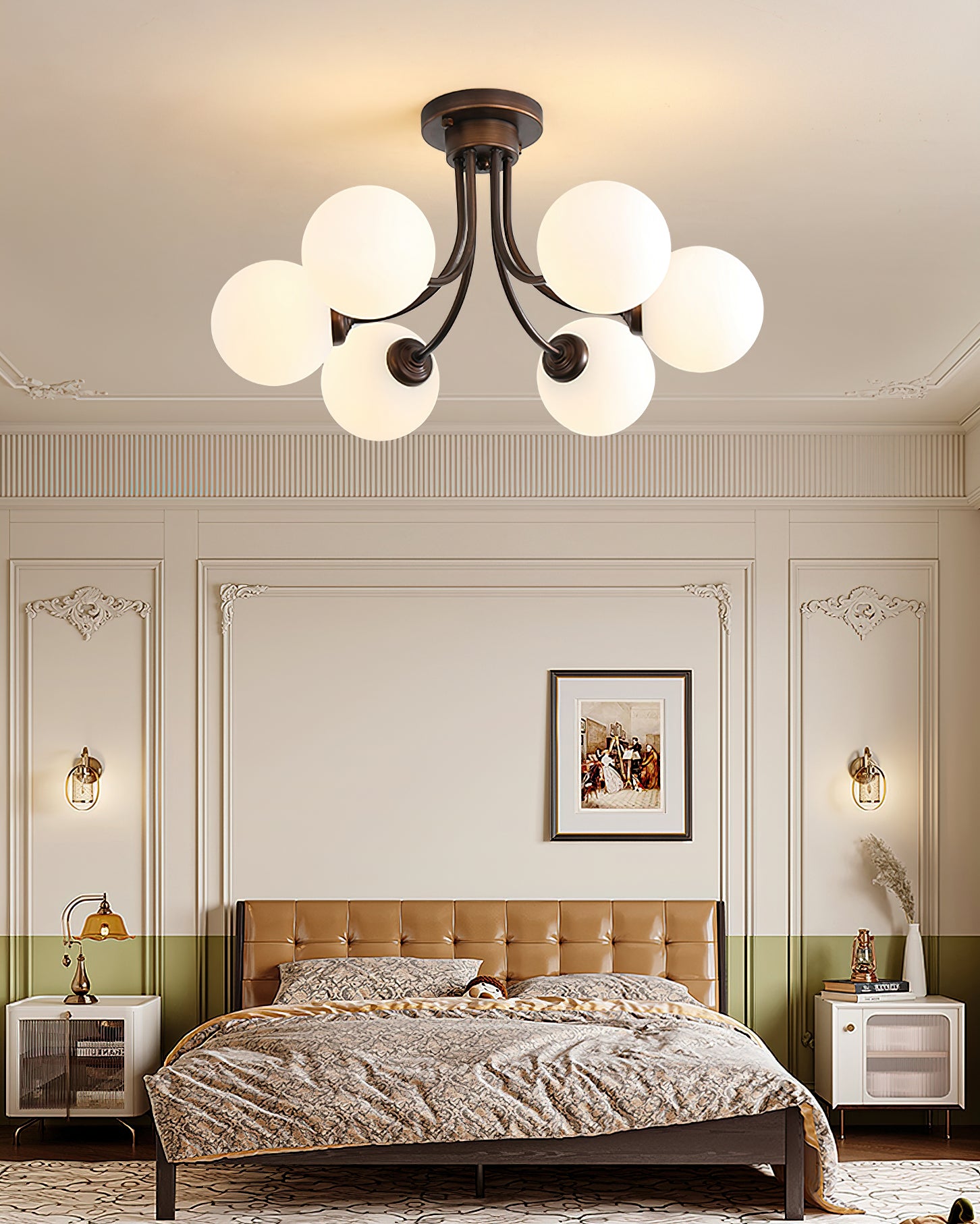 Modern Fairfax Bubble Ceiling Lamp - LED Flush Mount Lighting Fixture for Bedroom, Living Room & Dining Room - Stylish Home Decor with Soft Ambient Glow
