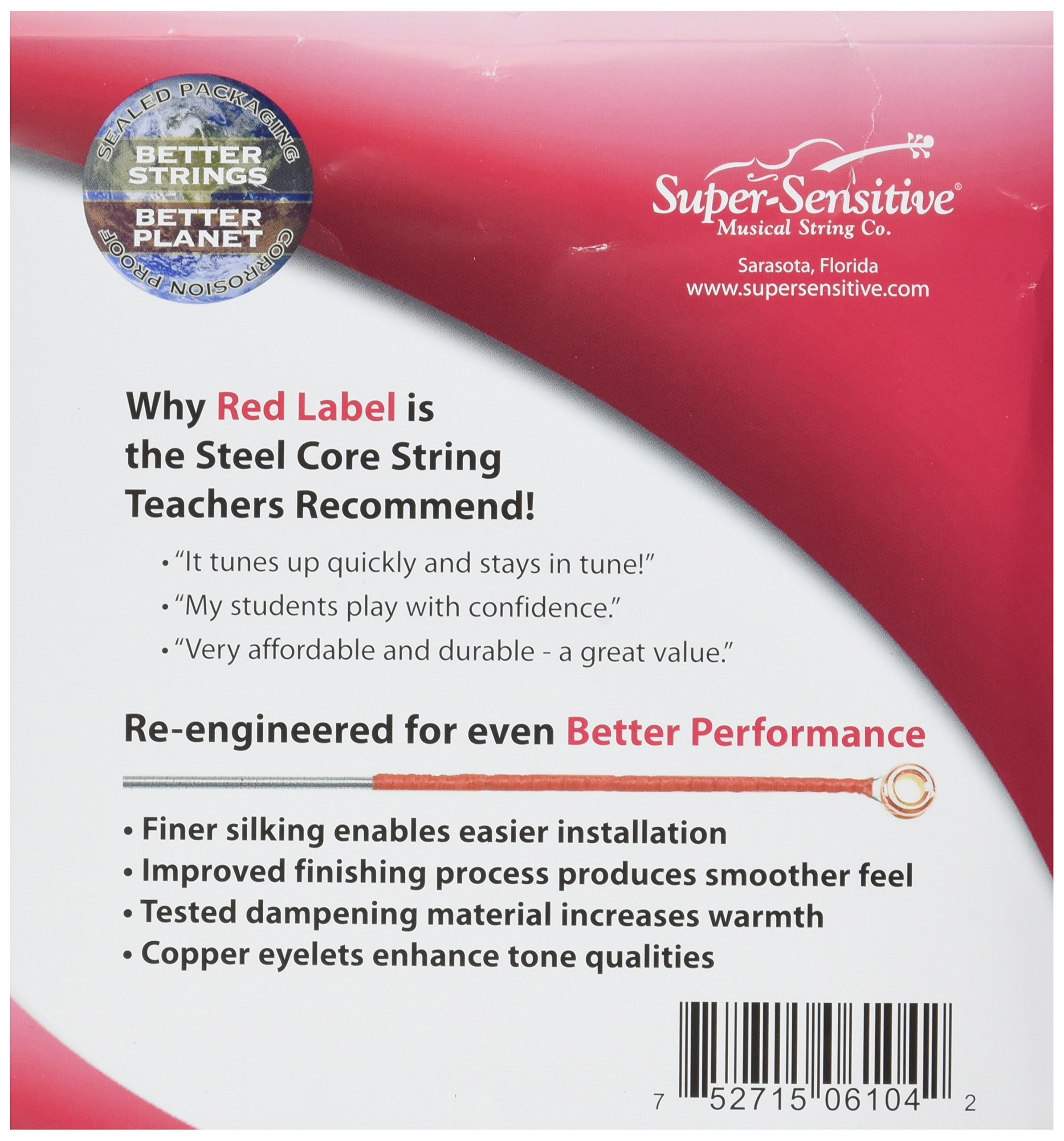 6104 Red Label Cello Strings Set - Medium Tension, 1/2 Size Cello - Perfect for Student & Intermediate Cellists | Practice, Performances & Orchestra Use