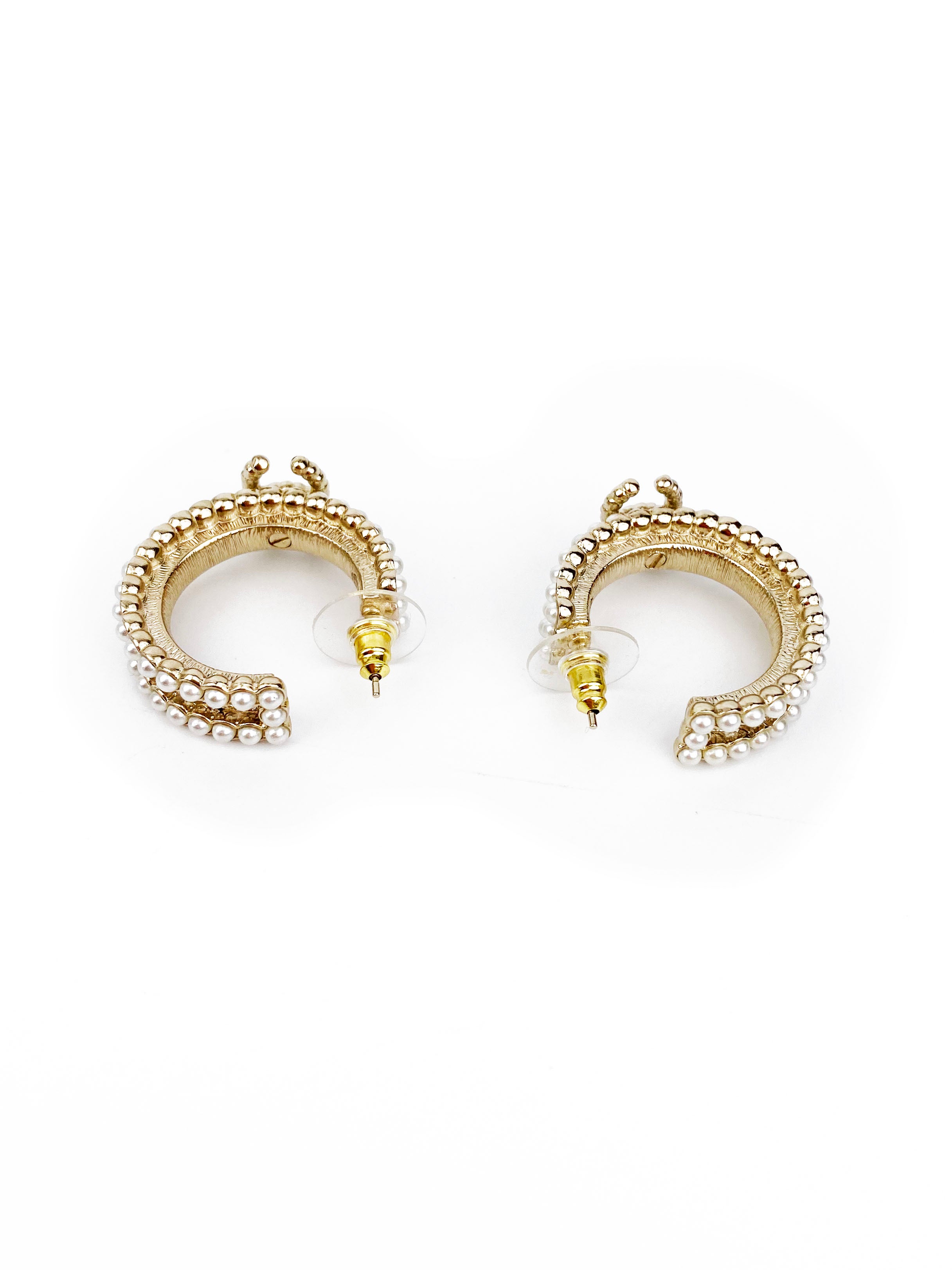 Chanel Half Hoop Pearl Earrings for Women - Luxury Fashion Jewelry Gift for Birthday, Anniversary & Special Occasions
