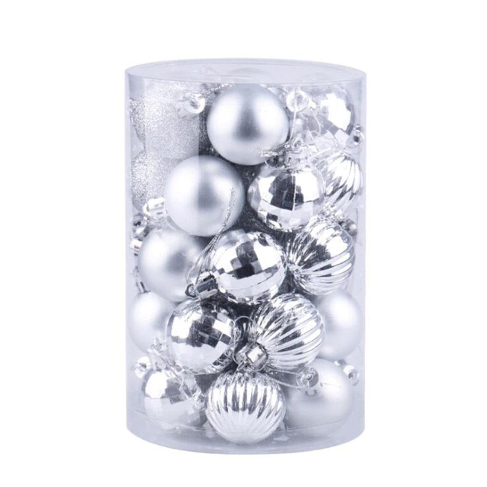 34pcs Shatterproof Christmas Tree Ornaments - Silver 6cm Baubles for Holiday Decorations, Xmas Party & Home Decoration | Perfect for Christmas Tree, Gift Wrapping & Festive DIY Projects