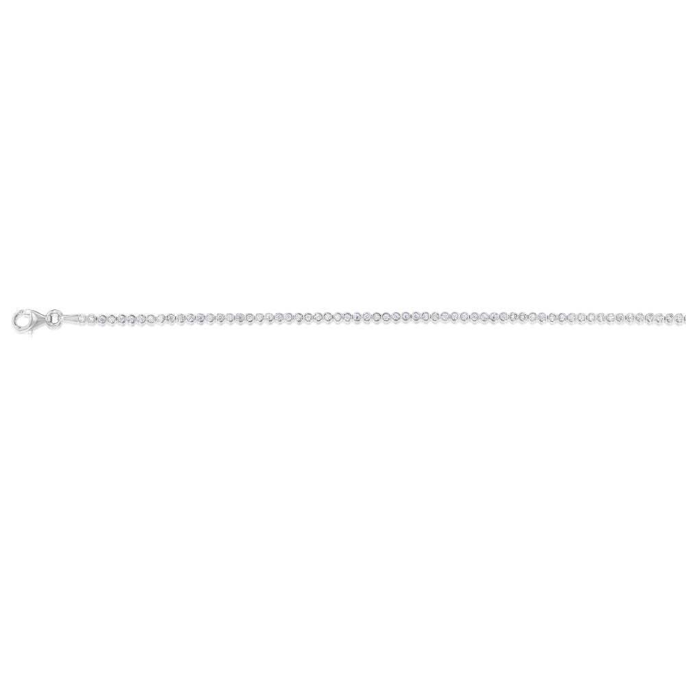 9ct White Gold Cubic Zirconia 19cm Fancy Bracelet for Women - Elegant Fashion Jewelry Gift for Birthday, Anniversary & Special Occasions