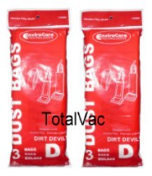 Dirt Devil Vacuum Cleaner Replacement Bags - 6 Pack | Compatible with D Series Vacuums | Ideal for Home Cleaning & Pet Hair Removal