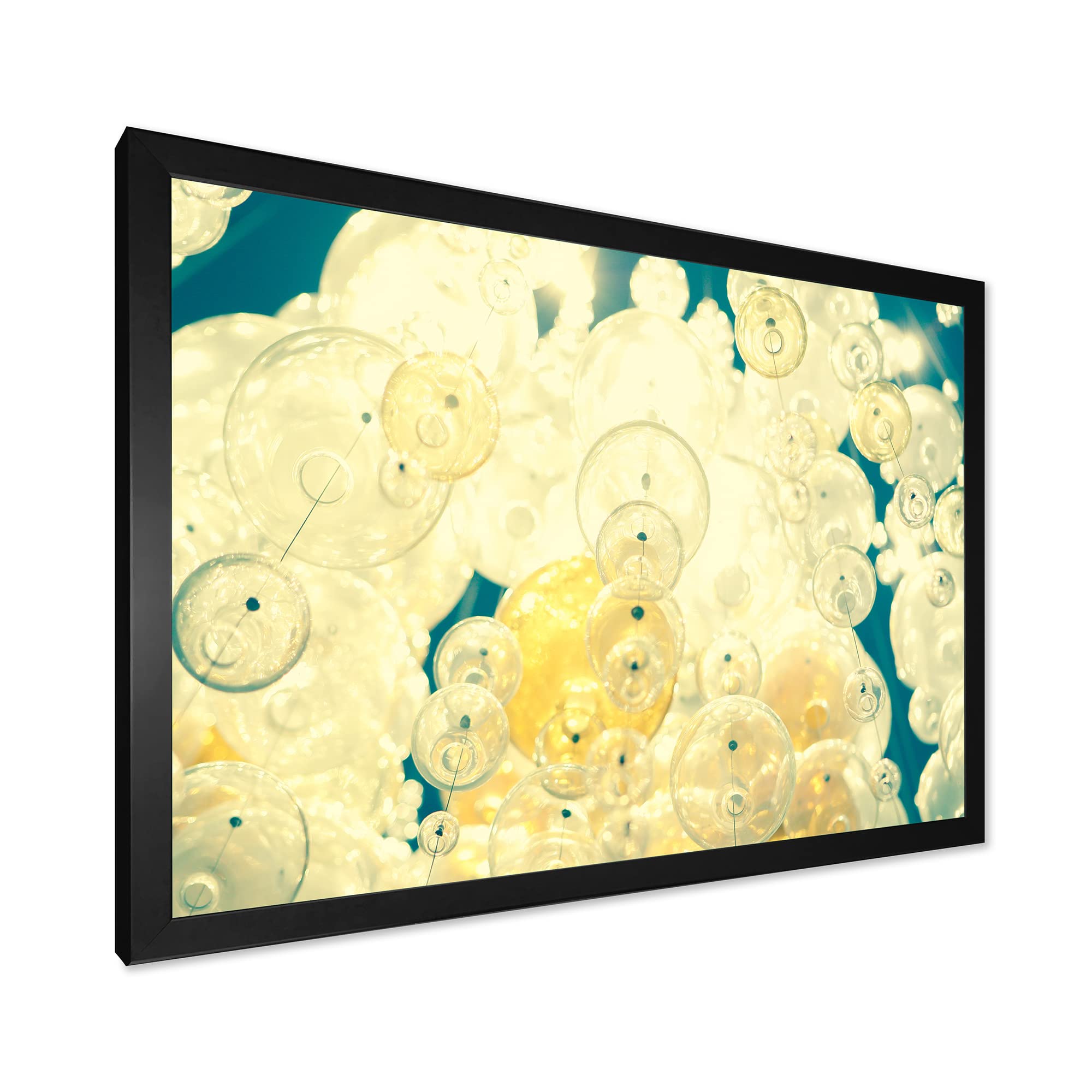 Abstract Ball Chandelier Modern Framed Wall Art - Elegant Home Decor for Living Room, Bedroom & Office
