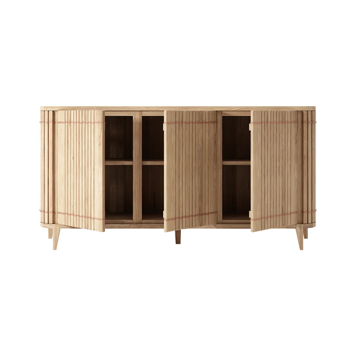 Koppar Large Sideboard with 3 Doors - Modern Storage Cabinet for Living Room, Dining Room & Entryway - Perfect for Organizing Dishes, Linens & Home Decor