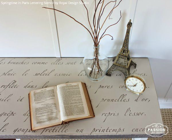 Springtime in Paris Lettering Stencil - DIY Home Decor & Craft Projects - Perfect for Scrapbooking, Wall Art, and Wedding Invitations