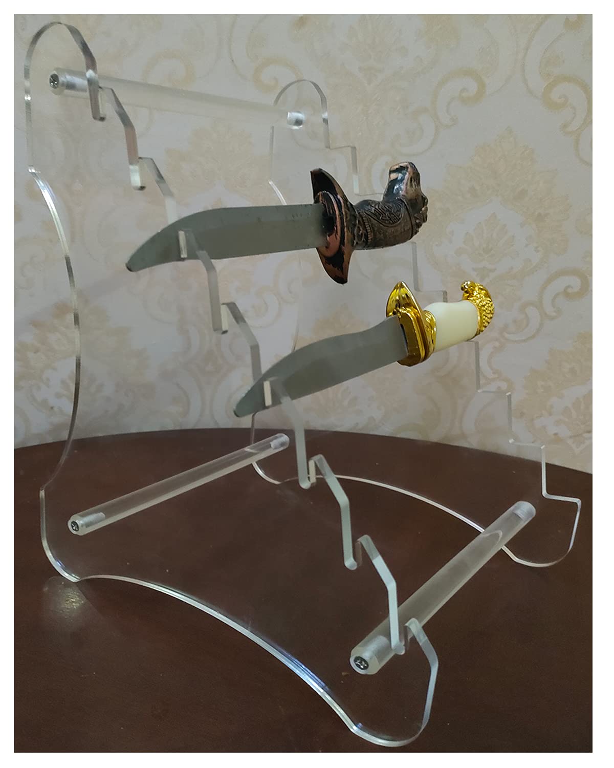 8-Piece Clear Knife Display Rack Holder - Thickened Stand for Kitchen Knives - Perfect for Restaurants, Home Kitchens & Retail Stores