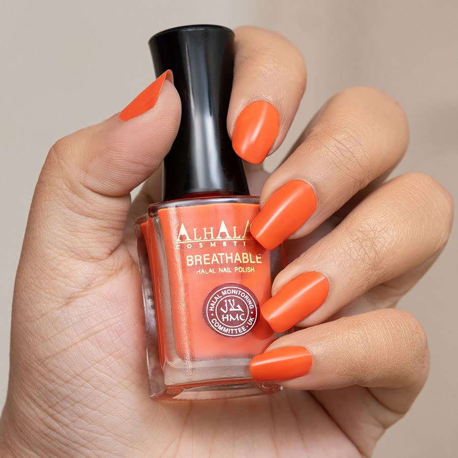Halal Nail Polish - Water Permeable Vegan & Cruelty-Free Gel Nail Polish - Red & White Soak Off Nail Enamel with Glossy Finish (AL-141 AREEJ) - Perfect for Muslim Women, Halal Beauty Routine & Special Occasions