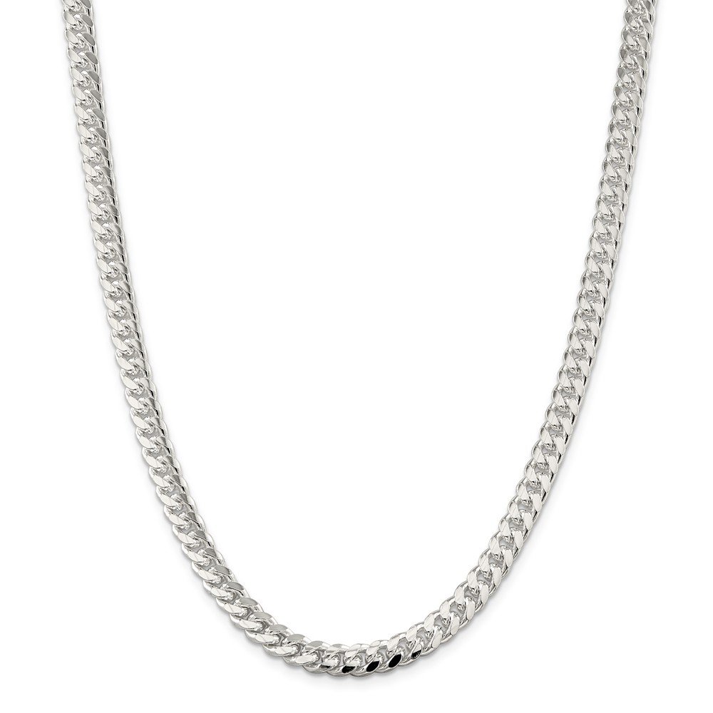 Sterling Silver 7.0mm Domed Curb Chain Necklace for Men & Women - Durable 925 Silver Chunky Link Chain - Perfect for Layering, Gifts, and Everyday Wear