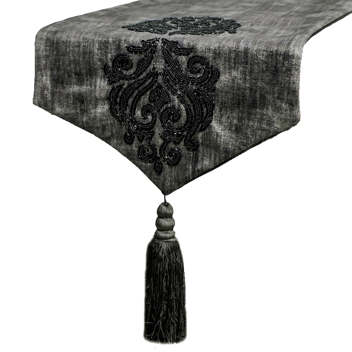 Ayaat Grey Suede Decorative Table Runner - Elegant Dining Table Decor for Weddings, Parties & Home Decor