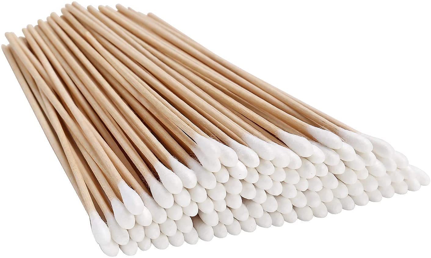 AV CART 100-Pack Safety Tip Paper Stick Cotton Swabs - Gentle Ear Cleaning, Makeup Application & First Aid (100 Count) - Perfect for Home, Travel & Baby Care