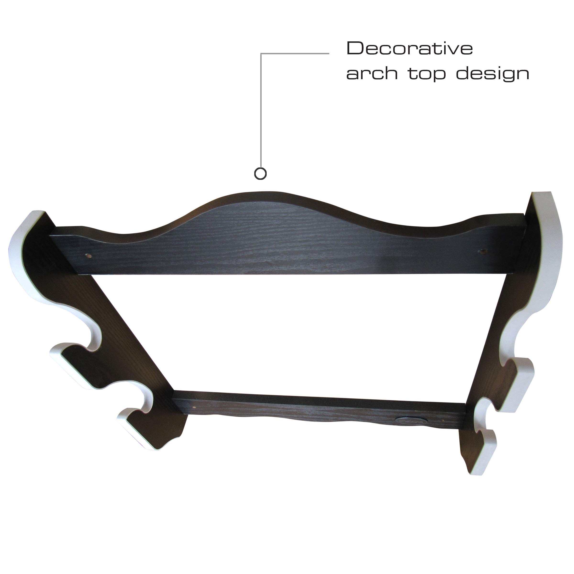 Rush Creek Creations Black Wall Mount Katana Sword Display Rack - Easy Assembly for Martial Arts & Samurai Sword Collection | Perfect for Dojo, Home Decor, and Weapon Storage