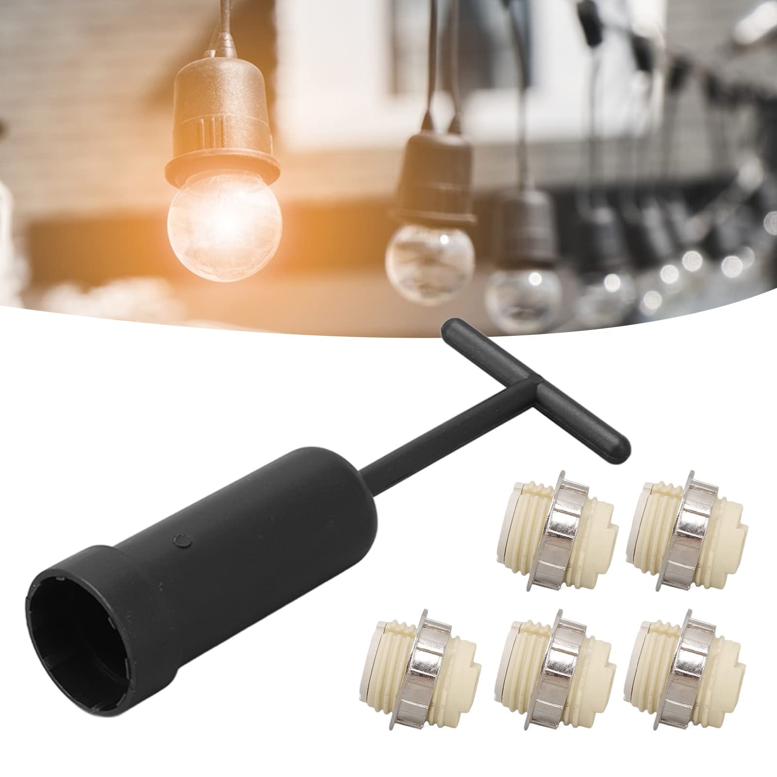 5Pcs G9 Ceramic Lamp Holder - Zinc Alloy Base Socket with Removal Tool for Home Lighting