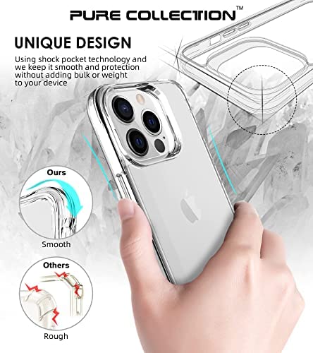 iPhone 13 Pro Clear Transparent Shockproof Phone Case - TPU + PC Hard Hybrid Cover | Anti-Yellowing, Slim Protective Case for Everyday Use, Travel & Outdoor Activities