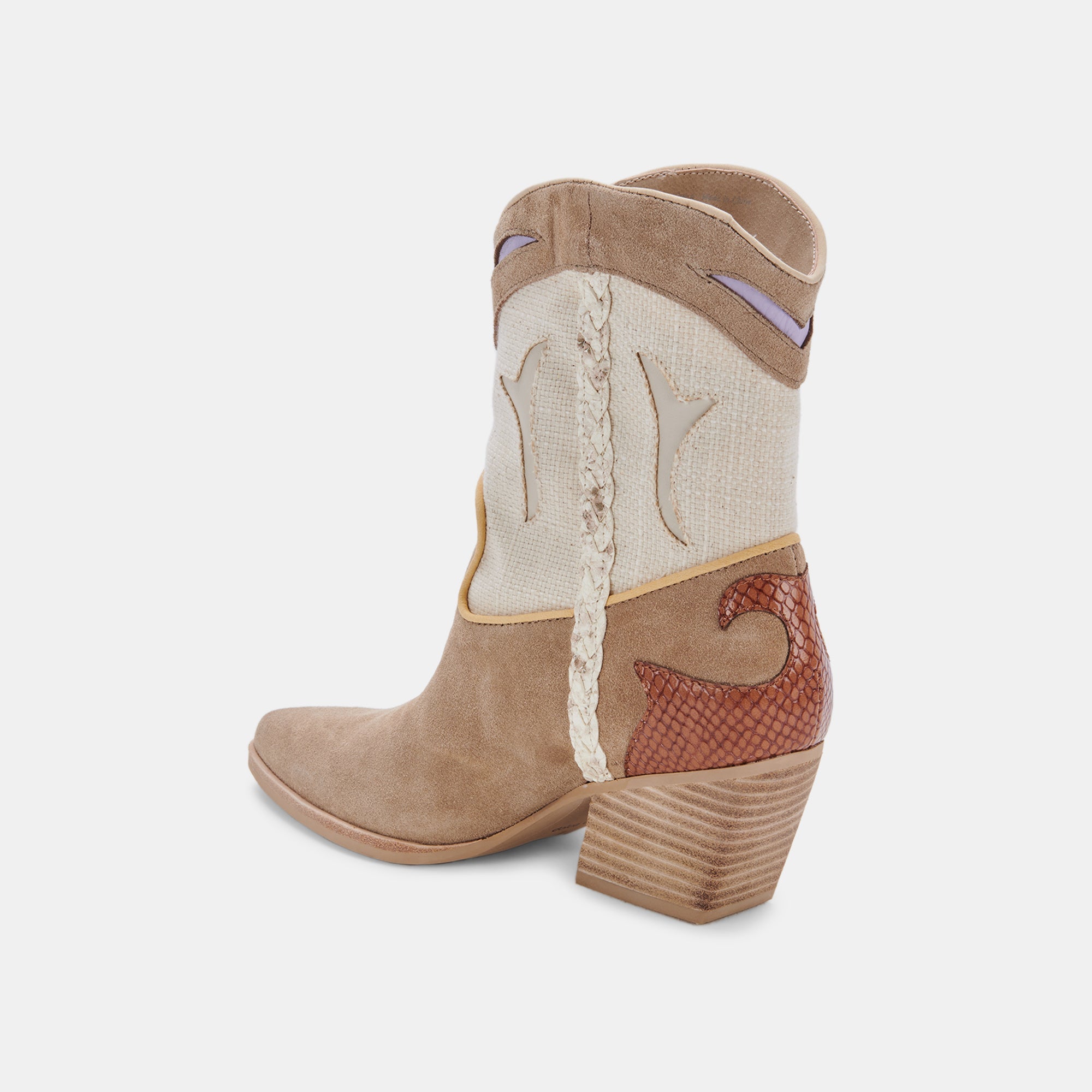 Loral Booties for Women - Taupe Multi Suede Comfortable Ankle Boots for Fall & Winter | Casual & Dressy Outfits | Walking, Office, Date Night