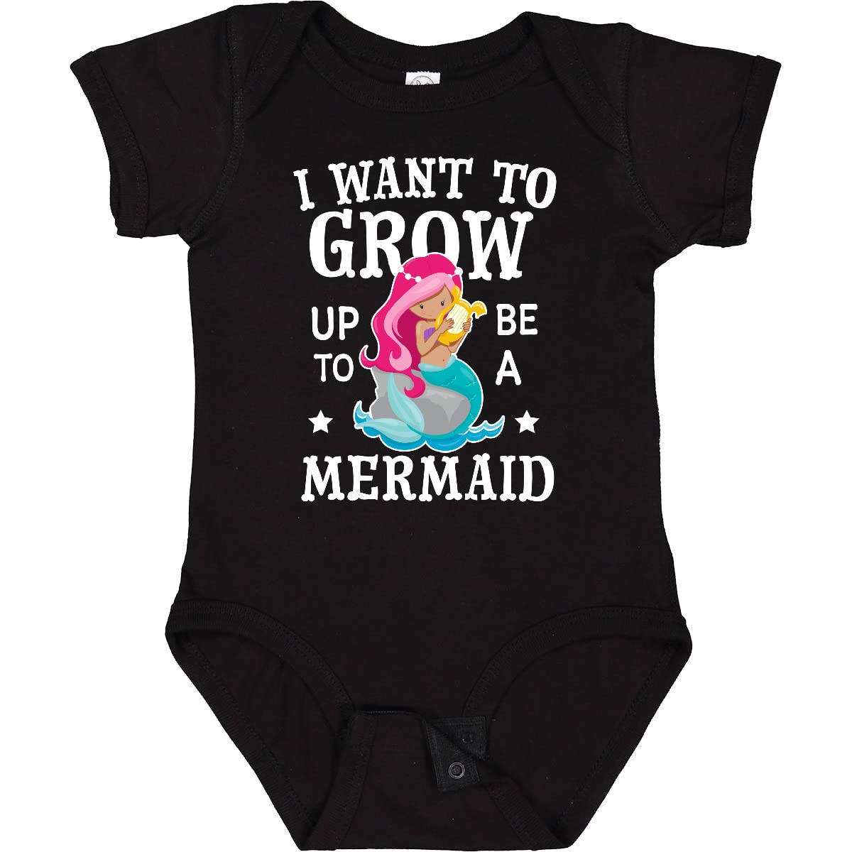 Inktastic I Want to Grow Up to Be a Mermaid Baby Bodysuit - Cute Mermaid-Themed Onesie for Infants & Toddlers - Perfect for Beach Trips, Birthday Parties & Photo Shoots