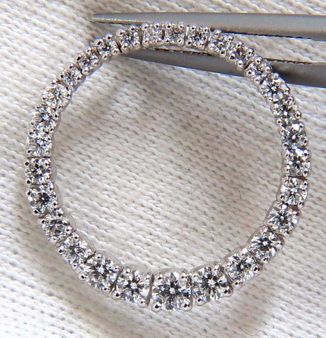 1.07ct Graduated Circle Diamond Pendant in 14K Gold (G/VS) - Elegant Necklace for Weddings, Anniversaries & Special Occasions