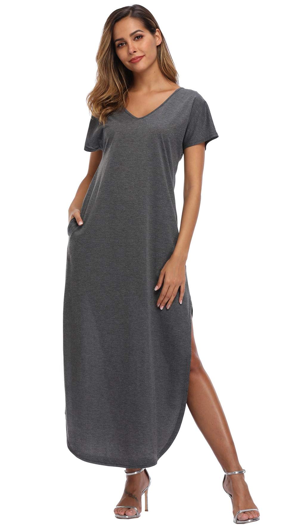 Floral Print Women's Maxi Dress - Long Casual Summer Beach Dress with Pockets | Perfect for Beach Vacations, Pool Parties & Outdoor Events