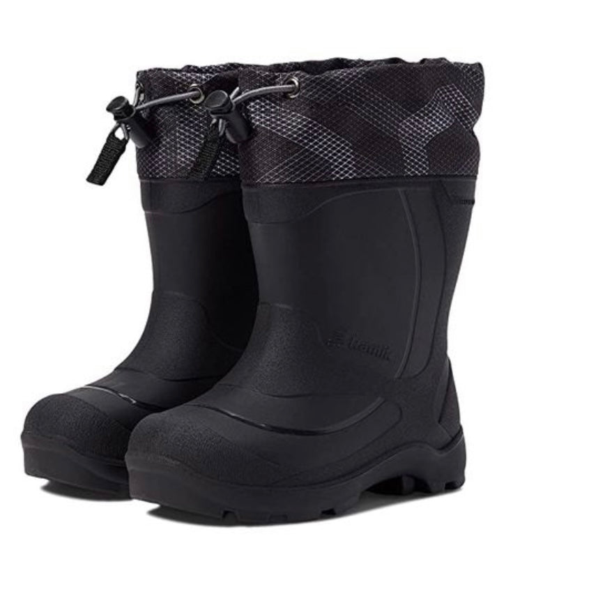 Kamik Black/Charcoal Snobuster 2 Boots - Waterproof Winter Snow Boots for Men & Women - Perfect for Hiking, Snowshoeing and Cold Weather Outdoor Activities