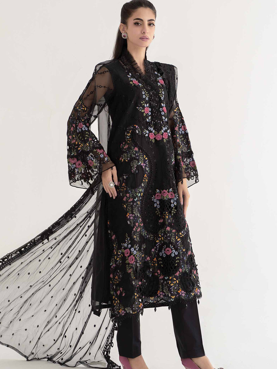 Elegant Black Eid Special Designer Pant Suit with Intricate Embroidery - Perfect for Festive Celebrations, Weddings & Special Occasions