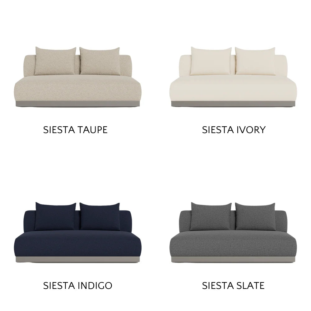 Amalfi 2-Seat Armless Outdoor Sectional Sofa - Waterproof Patio Furniture for Backyard, Poolside & Garden Relaxation
