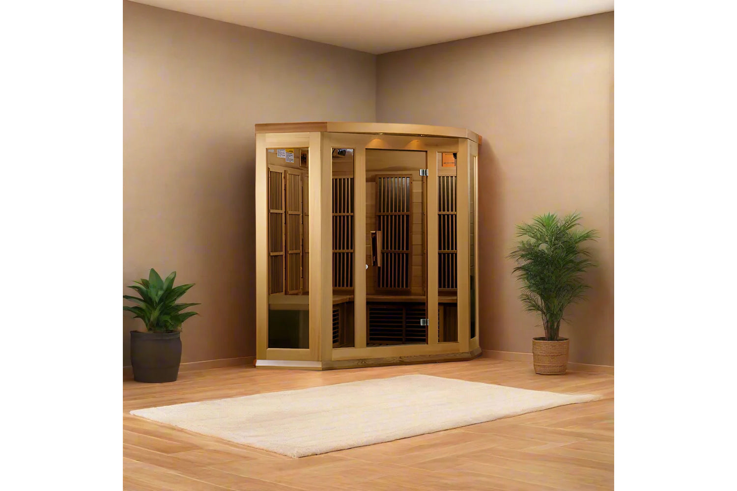 Maxxus Avignon Edition 3-Person Corner Low EMF FAR Infrared Sauna for Home Relaxation & Detox - Perfect for Wellness, Muscle Recovery & Stress Relief