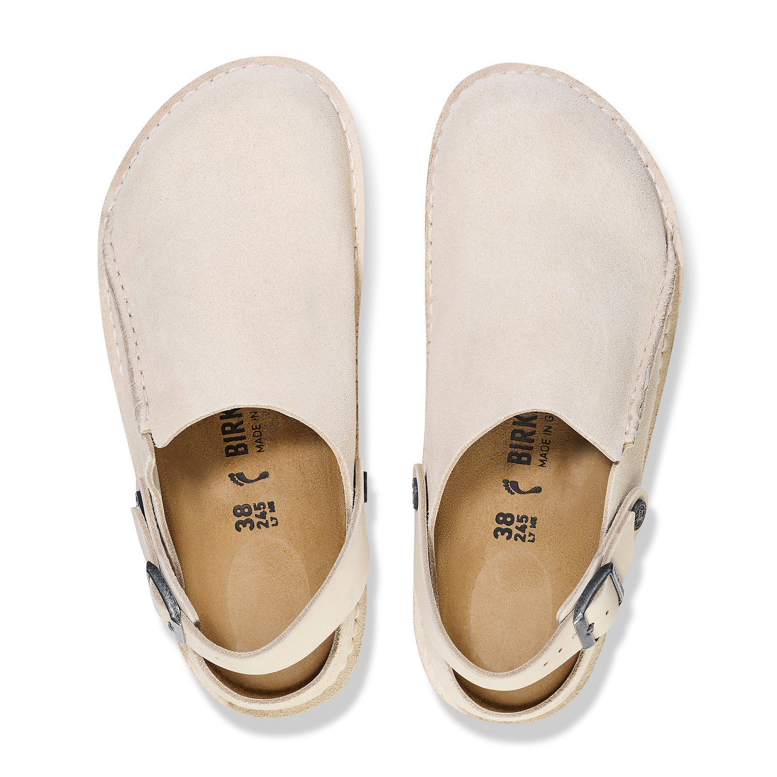 Birkenstock Lutry Narrow Slipper for Women - Eggshell Suede | Comfortable House Shoes for Relaxing at Home, Lounging & Casual Wear
