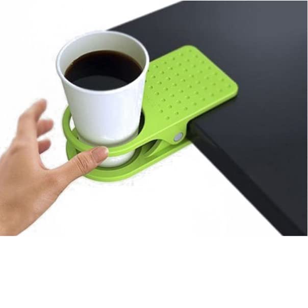 Sturdy Clip-On Cup Holder for Bathroom, Desk, Laundry & Beach - Multi-Purpose Mug Storage Organizer with Strong Clamp - Perfect for Office, Home & Outdoor Drink Holder Accessories