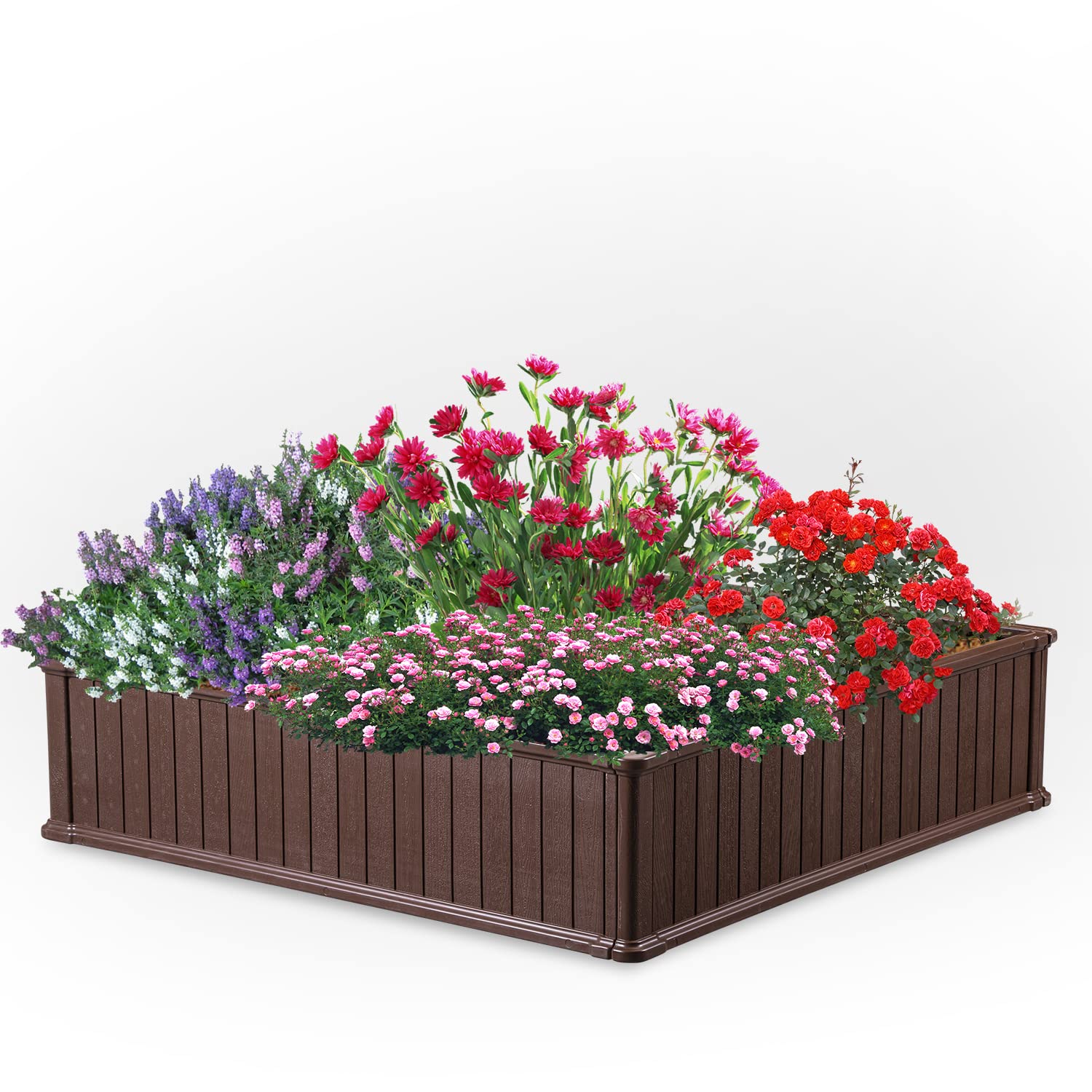 Durable Plastic Raised Garden Bed Kit - Outdoor Planter Box for Vegetables, Herbs & Succulents - Perfect for Patio, Backyard & Urban Gardening
