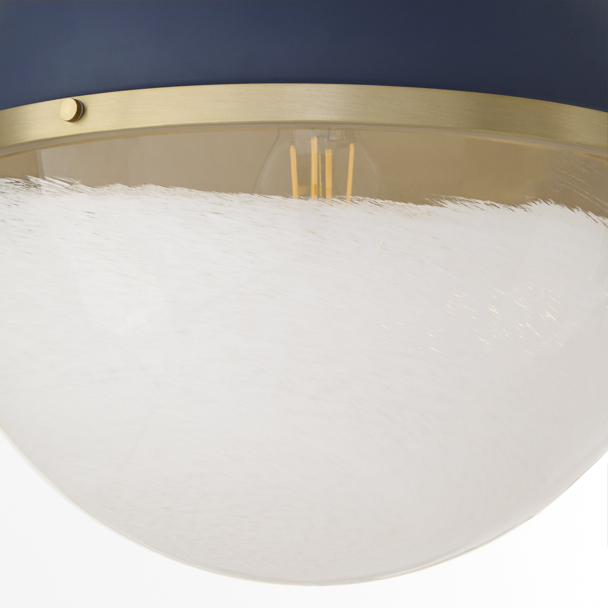 Vintage Blue Glass Pendant Light with Aged Brass Finish - Perfect for Kitchen Island, Dining Room, or Entryway Lighting