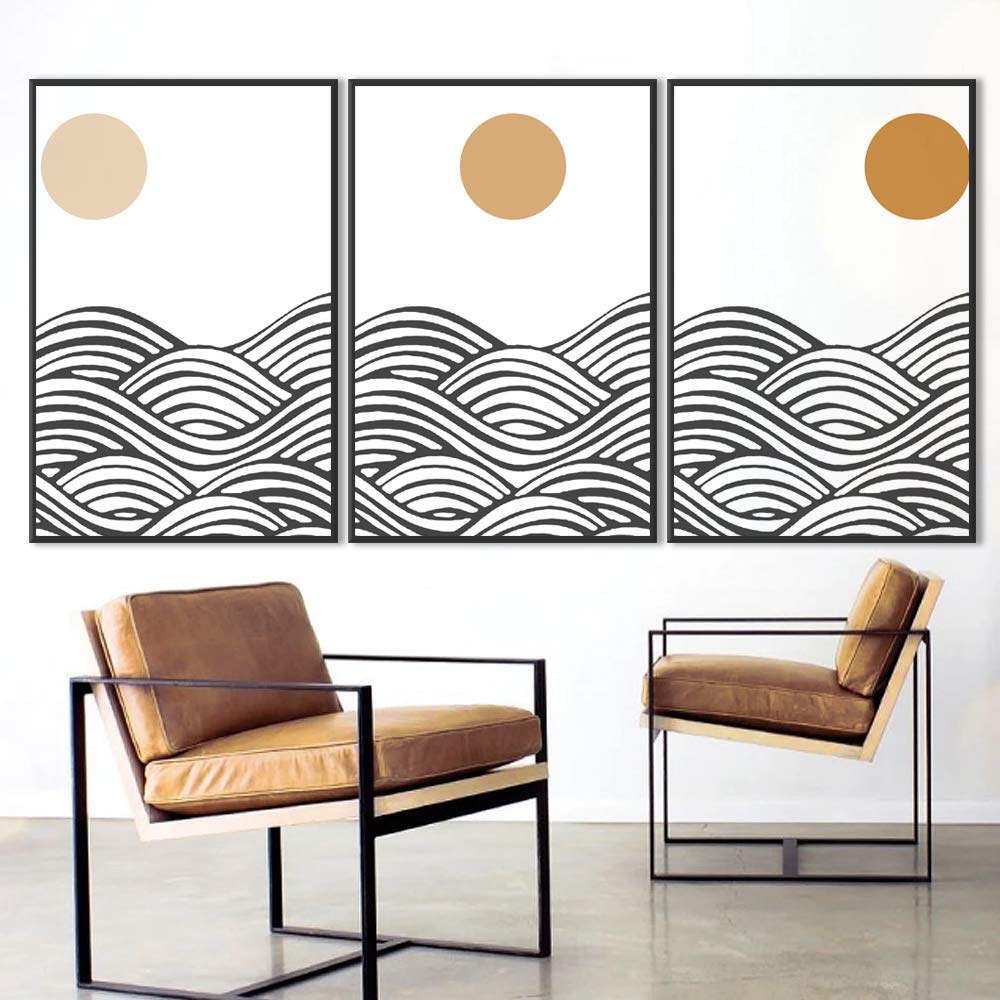 Wall26 3-Panel Framed Canvas Wall Art Set - Modern Cityscape Building Theme Prints (24