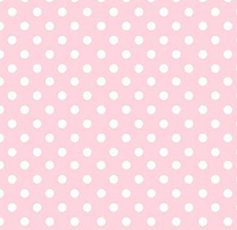 Light Pink W/ White Polka Dots