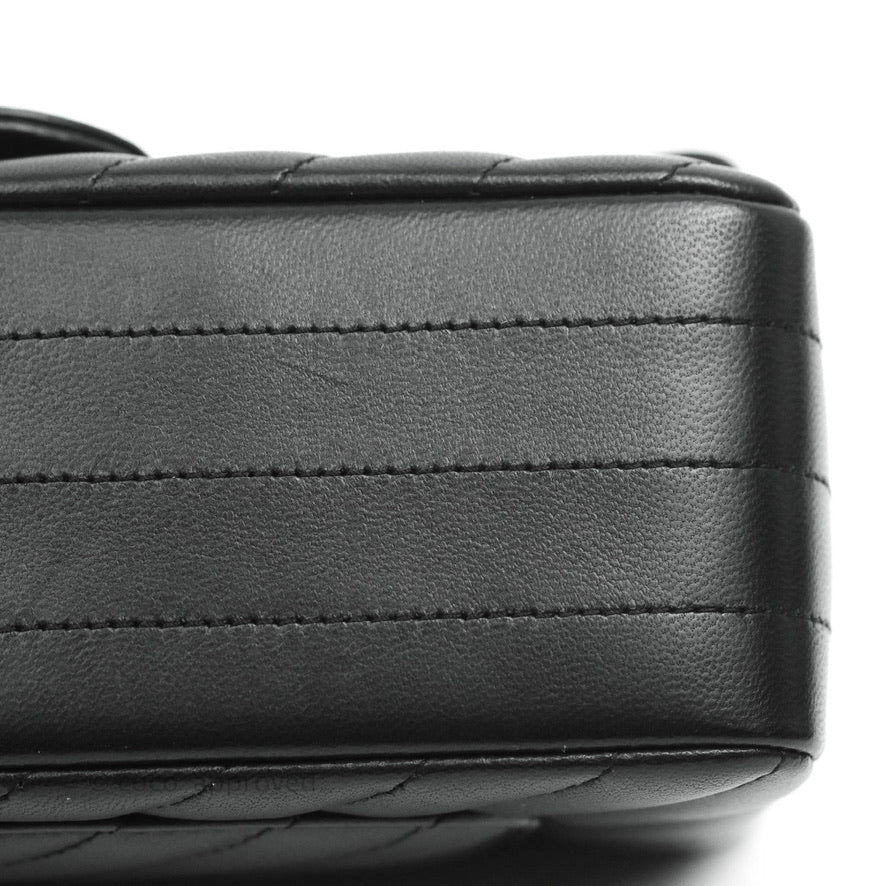 Chanel Chevron Mini Rectangular Flap Bag in Black Lambskin Leather with Silver Hardware - Perfect for Evening Events & Luxury Fashion Accessories