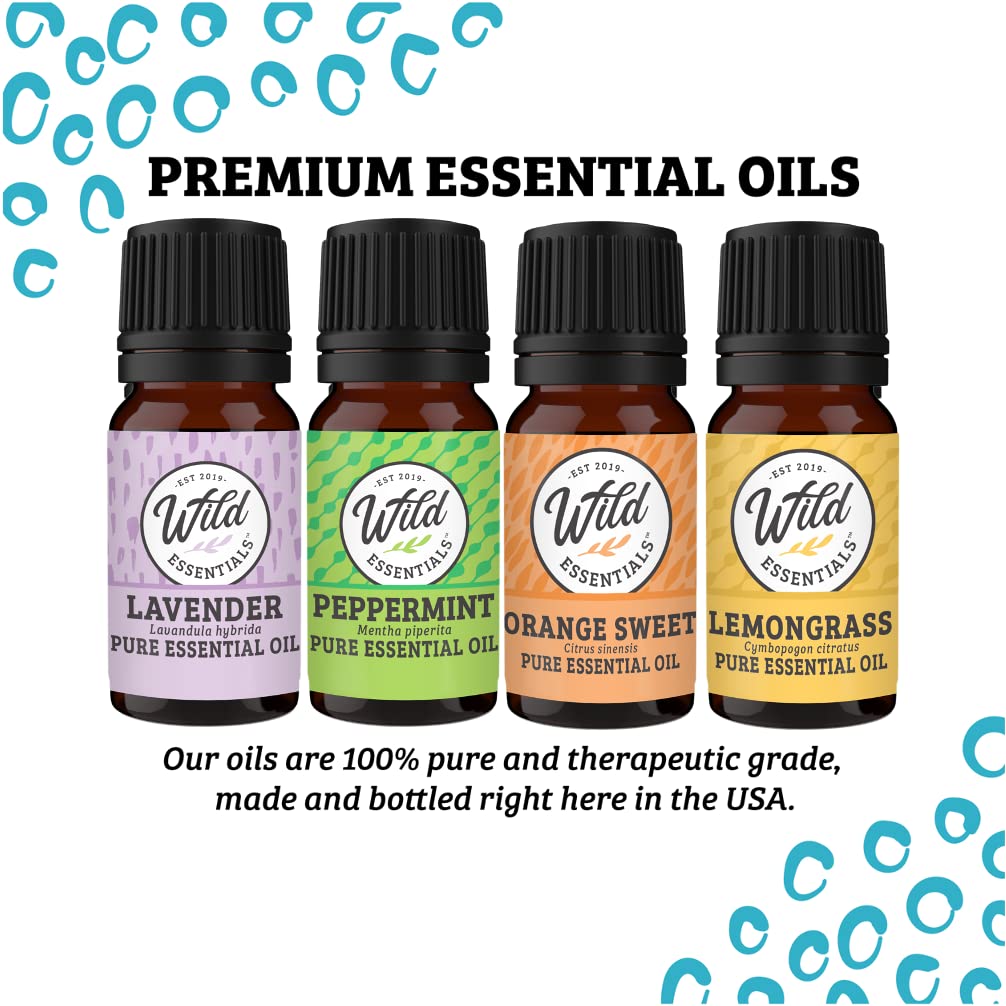 Wild Essentials Elephant Necklace Essential Oil Diffuser Kit - 4 Premium Oils (Lavender, Lemongrass, Peppermint, Orange) with 12 Refill Pads - Calming Aromatherapy Jewelry Gift Set - Customizable Color Changing - Perfect for Yoga, Meditation & Stress Relief
