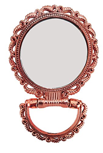 Golden Hand Mirror for Makeup - Travel & Home Use - 20g Compact Design