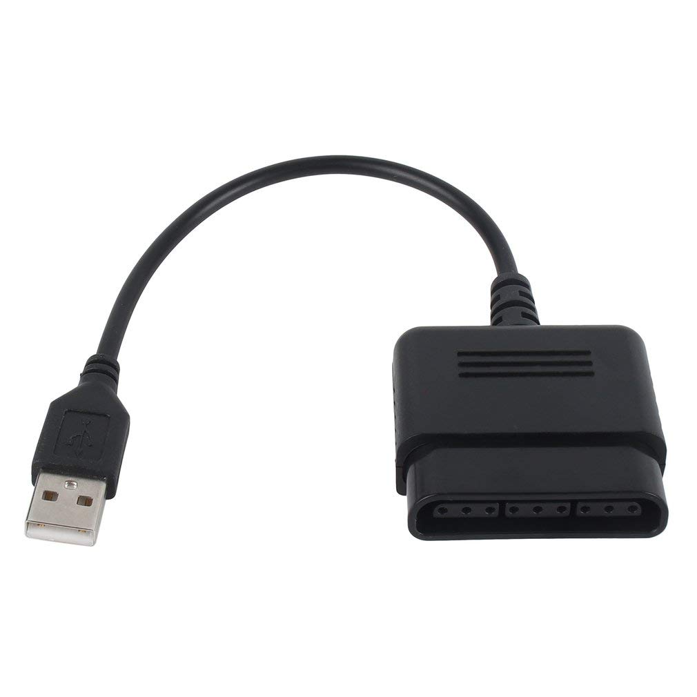 PS2 to USB Adapter Cable for PC & PS3 - Black | Gaming Controller Converter for Enhanced Play