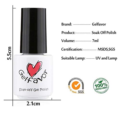 Gelfavor 7ML Diamond Series UV LED Nail Gel Polish - Chameleon Nail Art Decorations with Base & Top Coat Primer for Acrylic Gel Manicures | Salon Quality & Long Lasting | Perfect for Home DIY & Professional Nail Artists (GF_W29)
