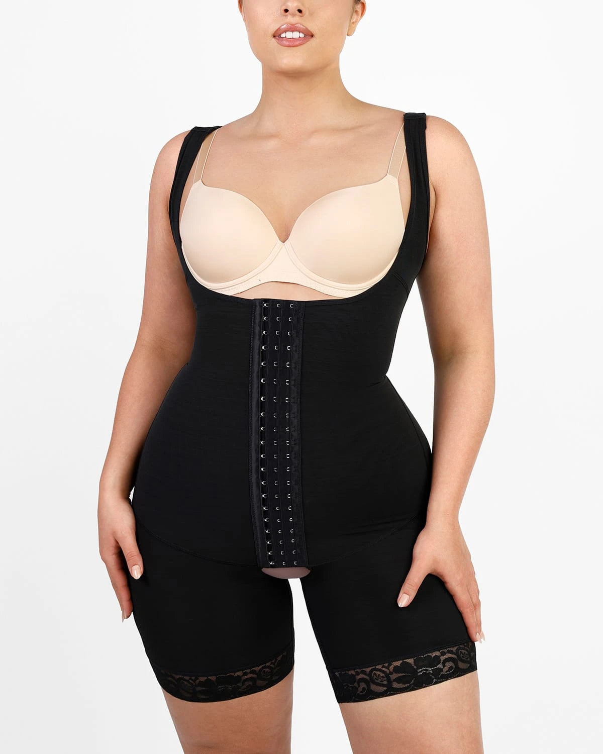 AirSlim® Mid Thigh Open Bust Body Shaper for Women - Slimming Shapewear for Tummy Control & Thigh Support - Perfect Under Dresses or Formal Wear