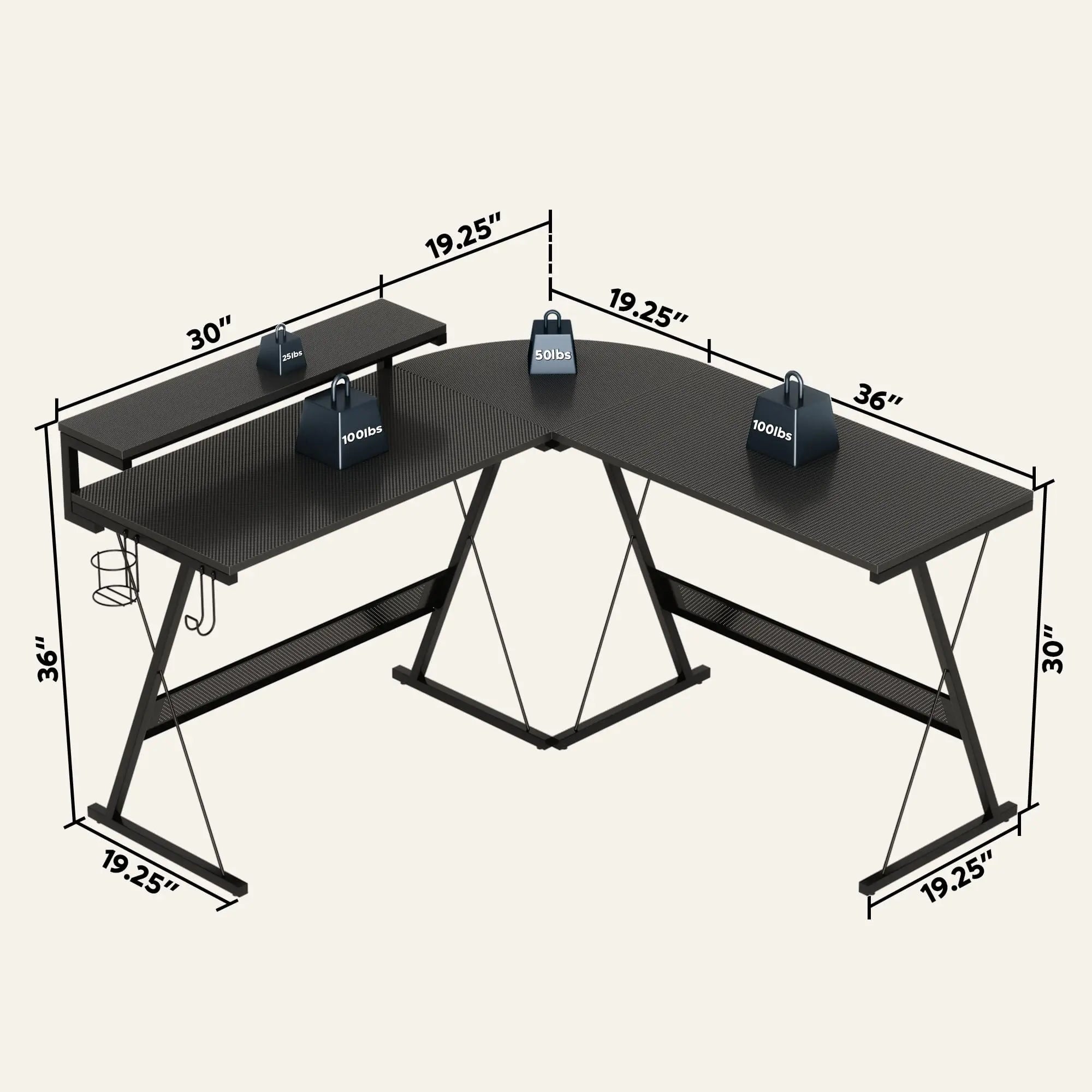 Bestier 65 Inch L-Shaped Gaming Desk with Cup Holder & Power Outlet - Ergonomic Computer Desk for PC Gamers & Home Office Workstation - Perfect for Small Spaces & Multi-Monitor Setups