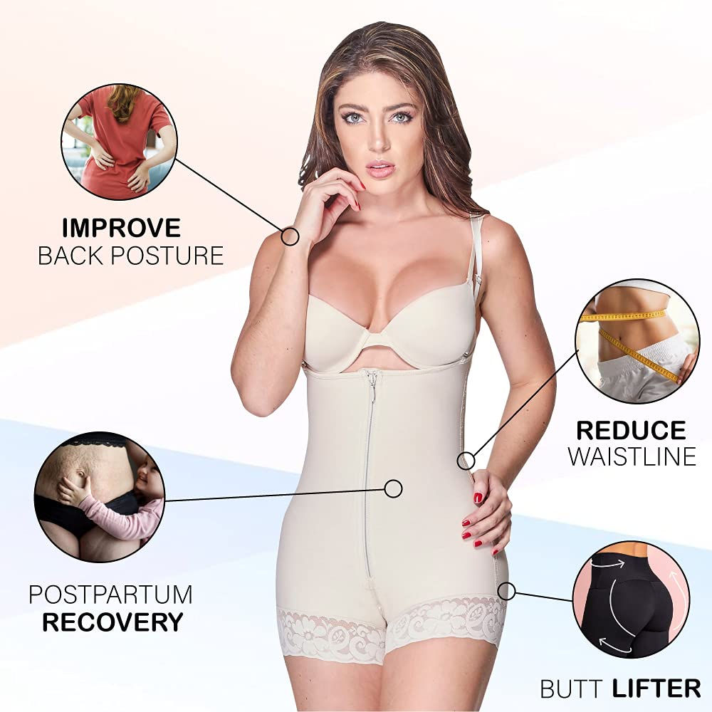 Best Shapewear for Women - High Waist Tummy Control Bodysuit - Colombian Fajas Body Shaper - Slimming Underwear for Everyday Wear, Special Occasions & Postpartum Recovery