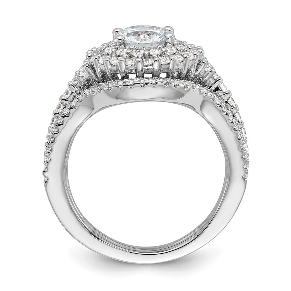 925 Sterling Silver Cubic Zirconia Bridal Ring Set - 2-Piece Wedding & Engagement Ring for Women, Sparkling Ember Design, Fine Jewelry Gift for Her - Perfect for Proposals, Anniversaries & Special Occasions