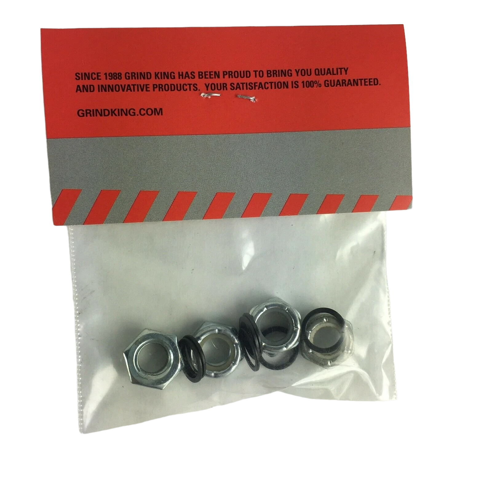 Grind King Skateboard Truck Axle Lock Nuts & Washers Set - High-Speed Rings for Smooth Riding | Perfect for Street Skating & Park Tricks